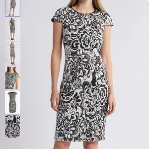Vince Camuto Floral Jacquard Knit Sheath Dress, size 10